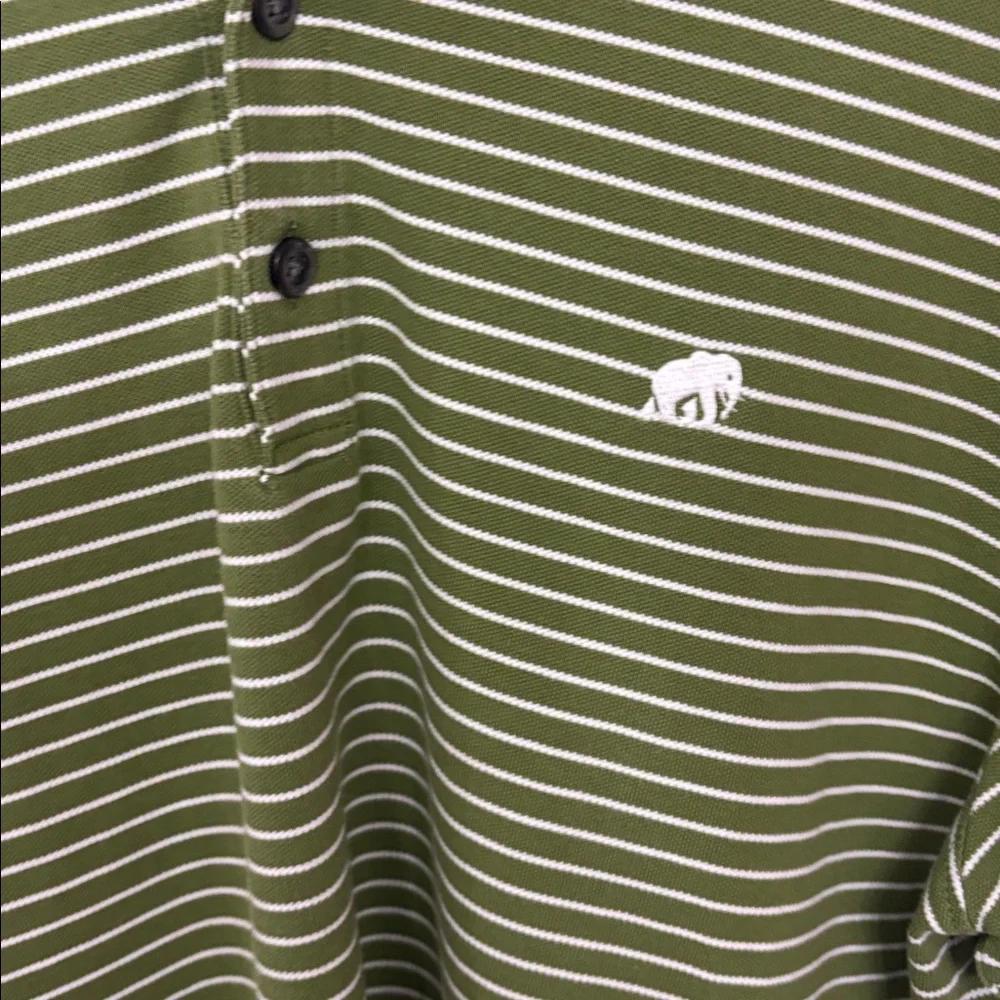 BANANA REPUBLIC Button Front Green Striped Polo Golf Shirt Men's Size Large